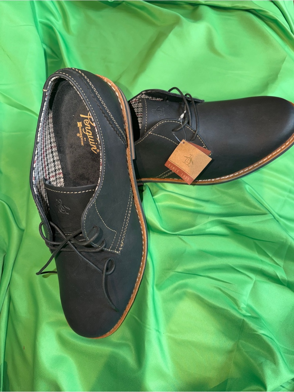 Original Penguin Men's Black Lace-Up Oxfords, 13D